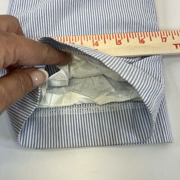 Ralph Lauren Green Label EDITA Lined Pant Slim Blue/White Pinstripe Sz 12 Petite - Picture 12 of 13